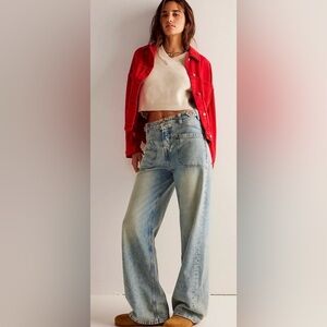 Free People Palmer Cuffed Jean Tunnel Vision wash.